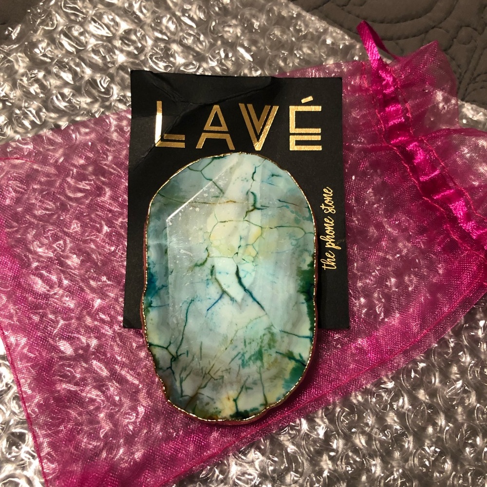 Gold Wrapped Agate Phone Stone